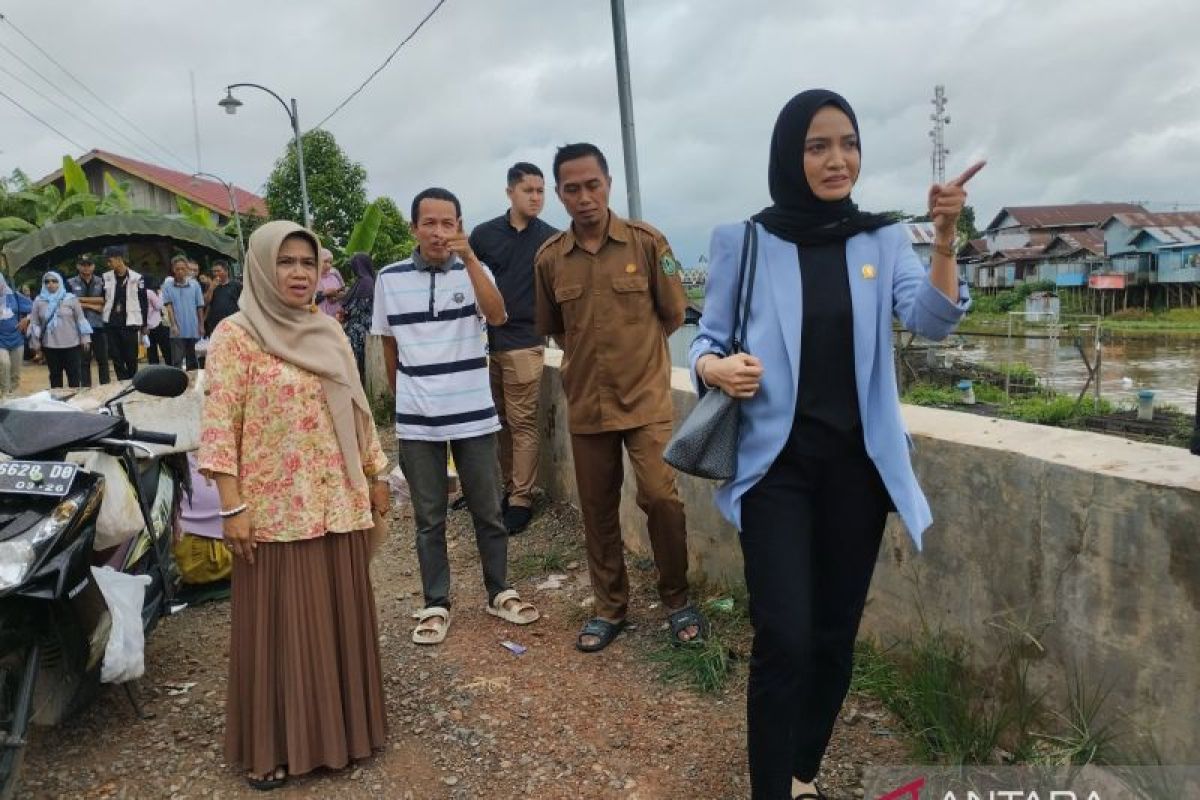 Anggota DPRD Provinsi Kalsel tinjau siring Desa Kota Raja