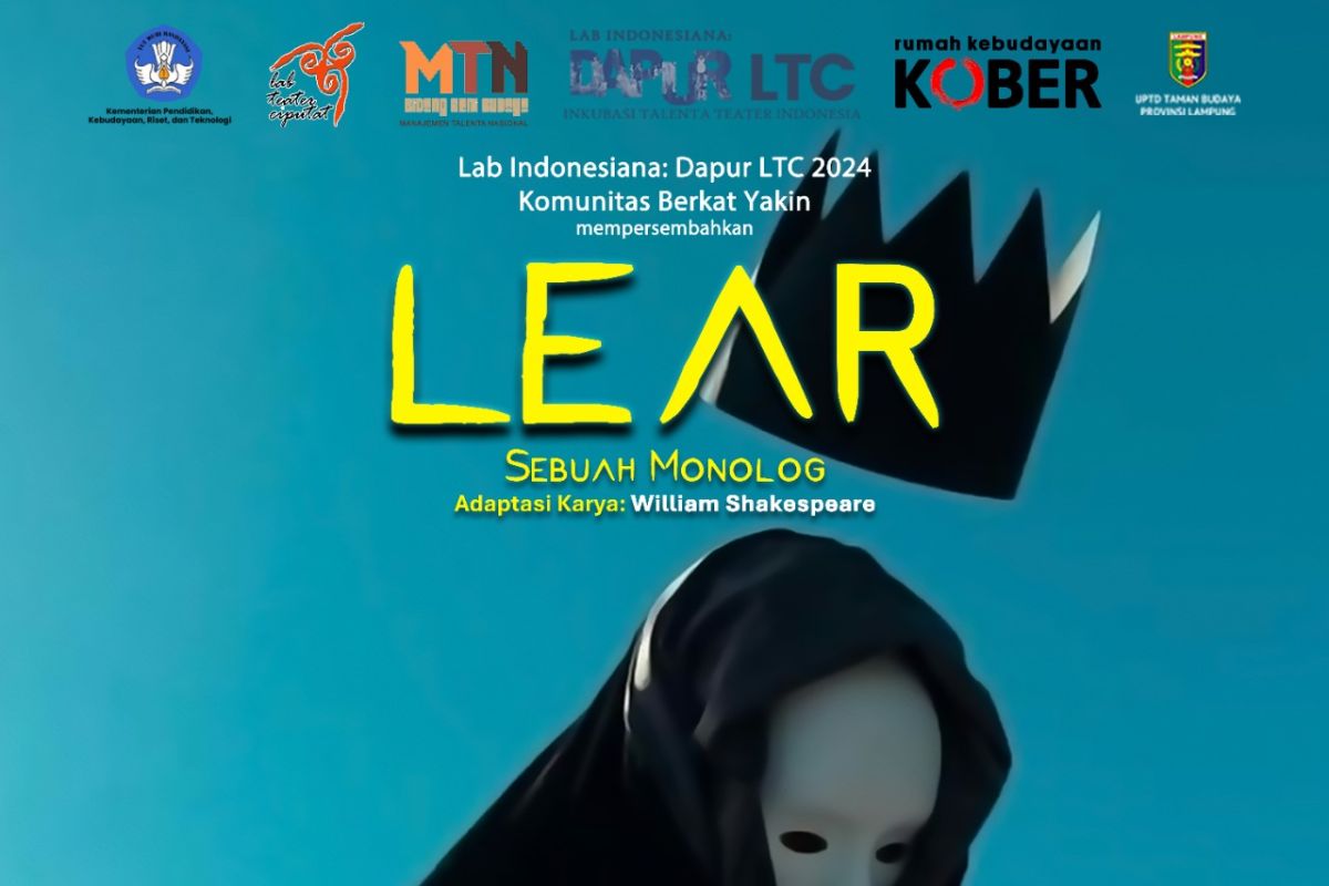 Pentas monolog "Lear" akan ditampilkan di Taman Budaya Lampung