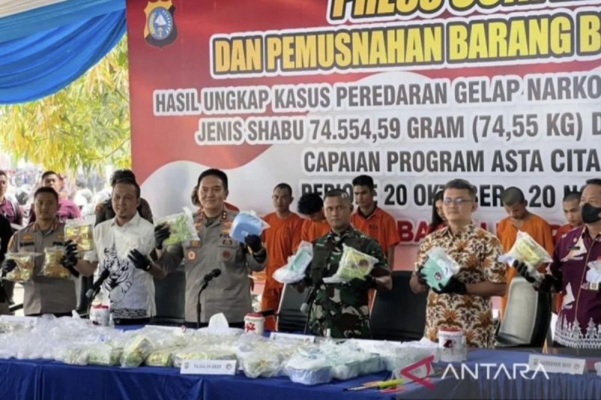 Polda Riau sita 79 kg sabu-sabu dalam satu bulan terakhir