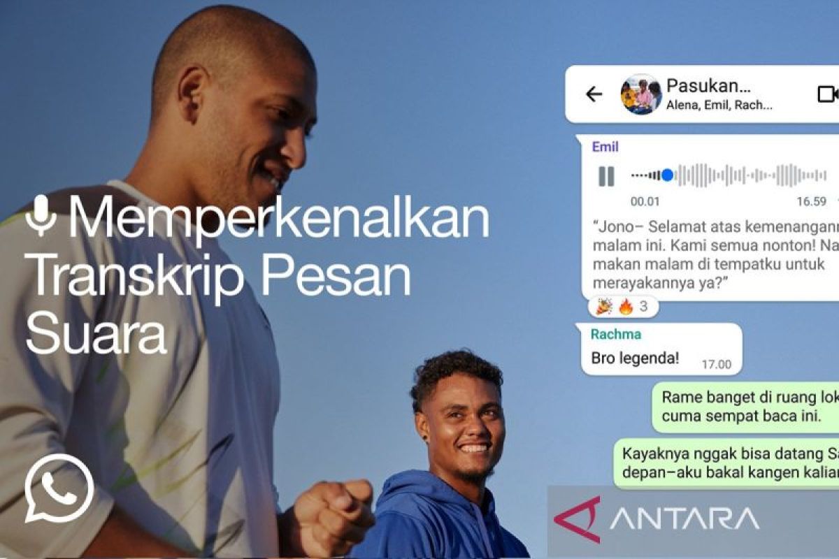 WhatsApp luncurkan fitur transkrip pesan suara secara global