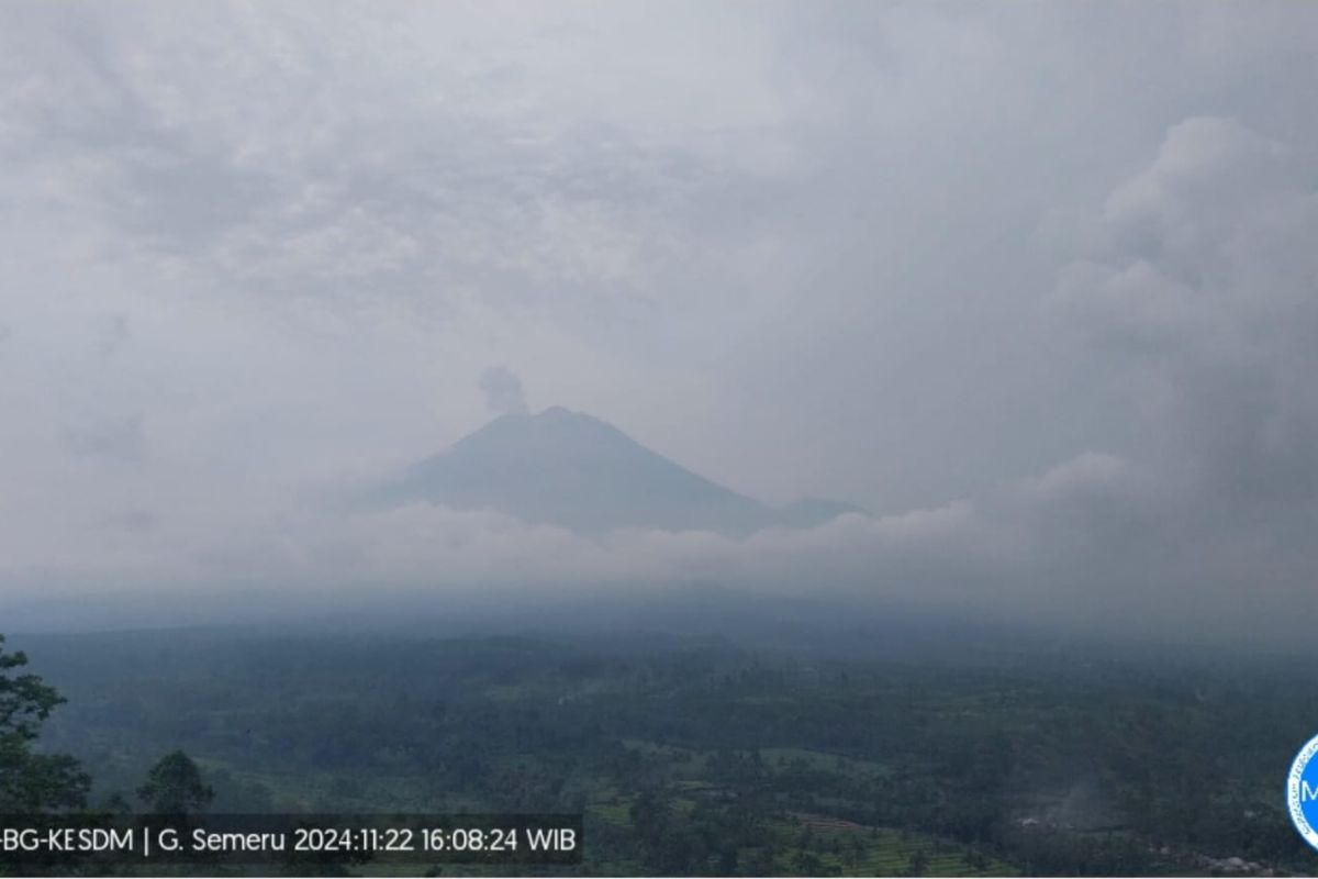 Gunung Semeru di Lumajang kembali erupsi dengan letusan 600 meter