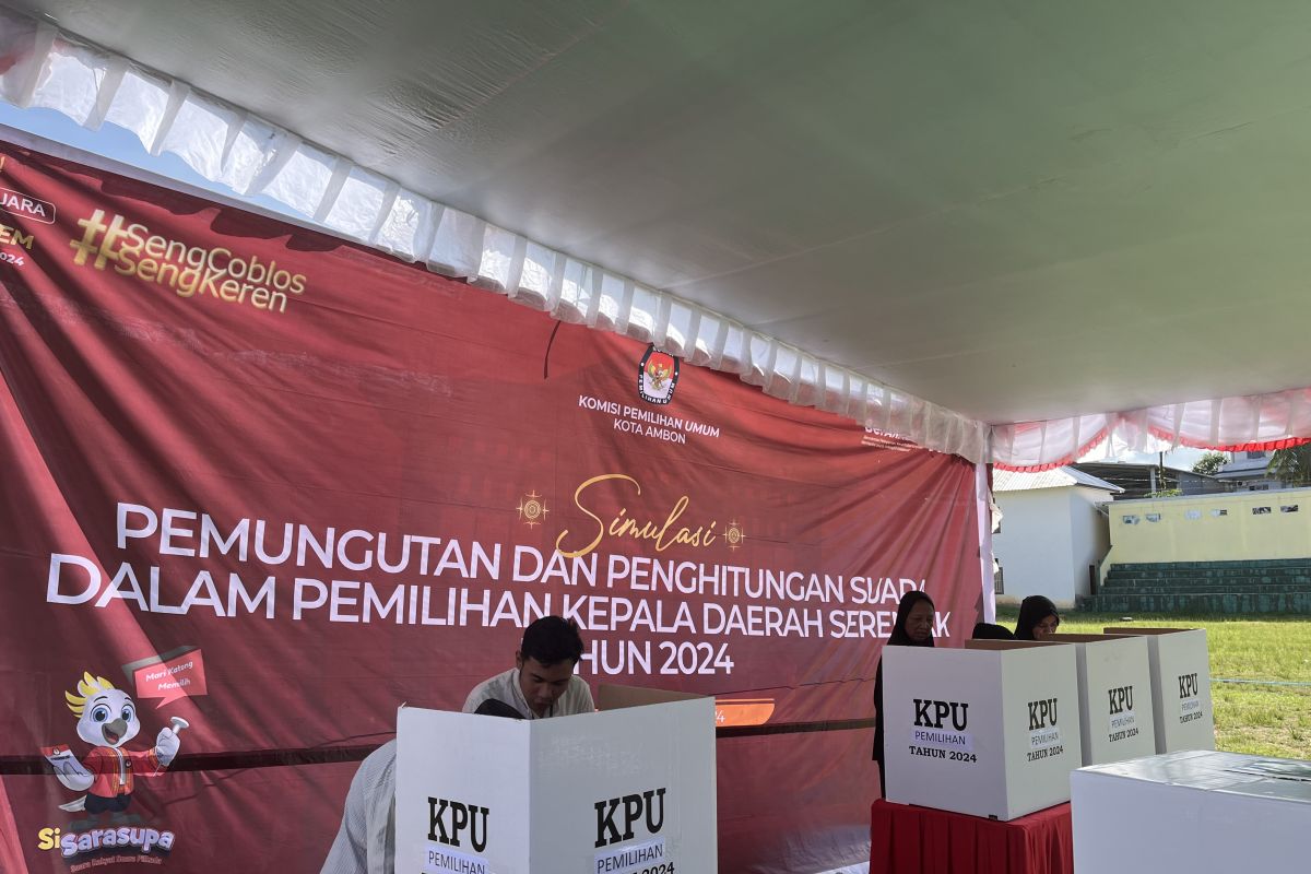 KPU kota Ambon simulasi pemungutan  suara Pilkada 2024