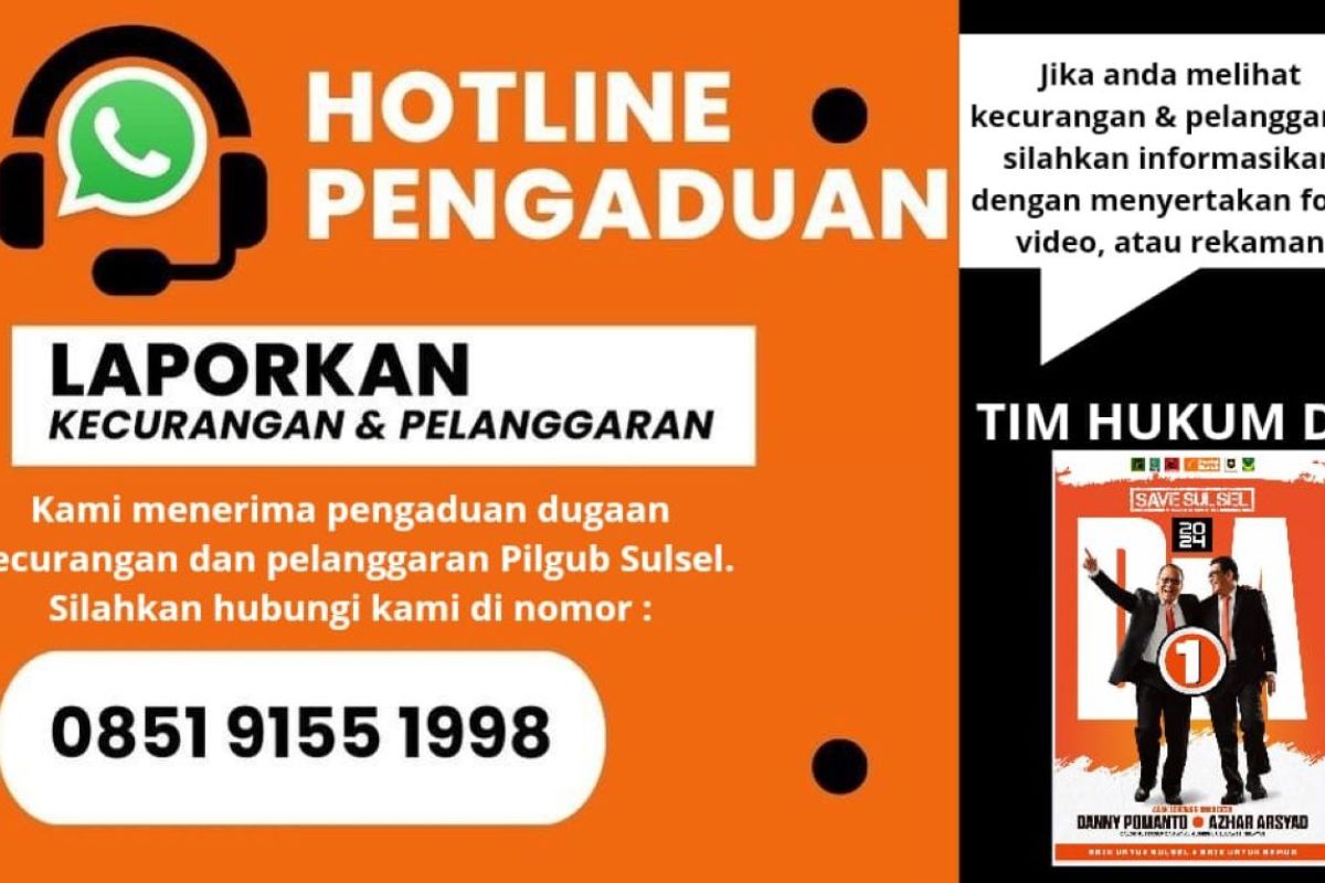 Tim hukum paslon DiA buka hotline pengaduan pelanggaran pilkada