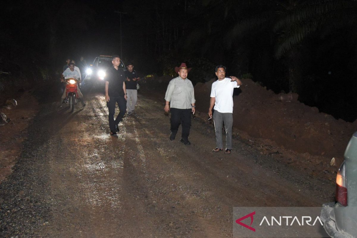 Bupati Tapsel tinjau proyek pengaspalan jalan, warga Angkola Selatan sambut antusias