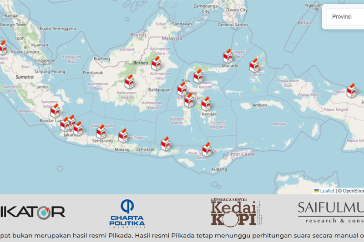 Link Quick Count Pilkada 2024 lengkap, seluruh Provinsi di Indonesia