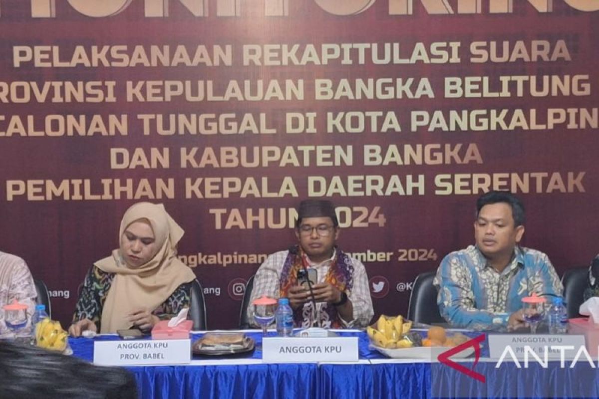 KPU lakukan monitoring rekapitulasi perolehan suara pilkada di Bangka Belitung