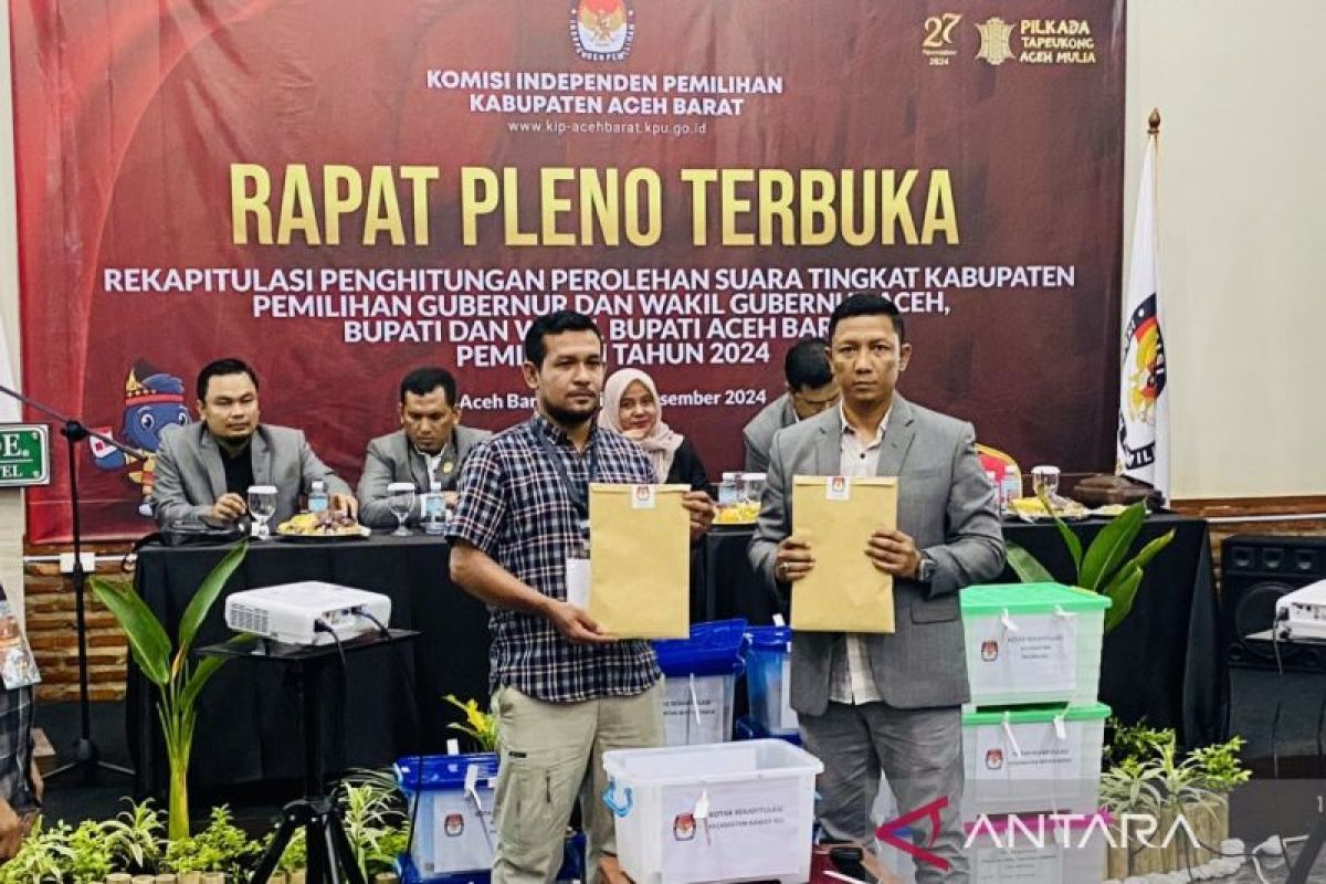 KIP Aceh Barat tetapkan Tarmizi-Said Fadheil pemenang Pilkada 2024, raih 55,25 persen suara