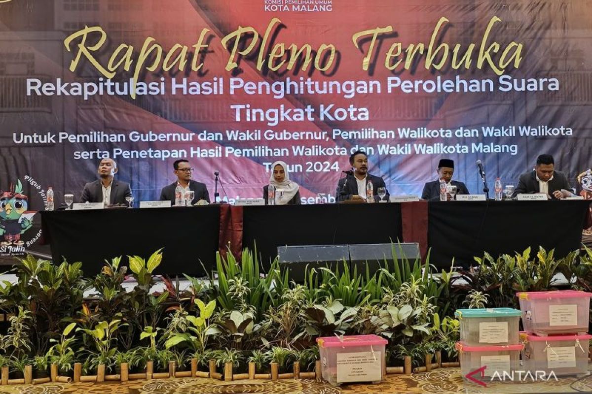 KPU Kota Malang umumkan Wahyu-Ali raih suara terbanyak Pilkada 2024