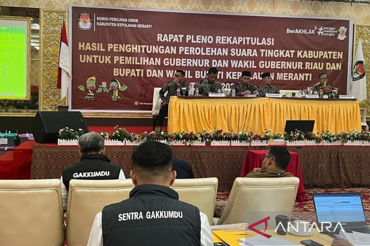 Pleno KPU Meranti, paslon nomor urut satu dan dua dominan raih suara masyarakat