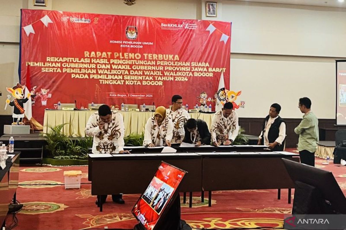 KPU Kota Bogor umumkan hasil rekapitulasi perolehan suara Pilkada