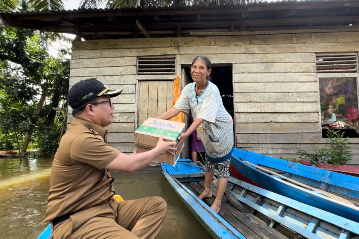 Bupati Sambas tinjau lokasi banjir di Sepantai