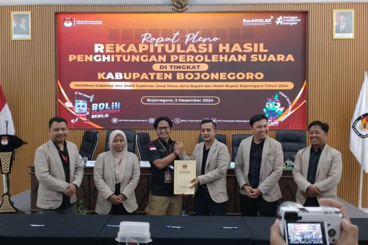 KPU Bojonegoro pastikan Wahono-Nurul unggul di Pilkada 2024