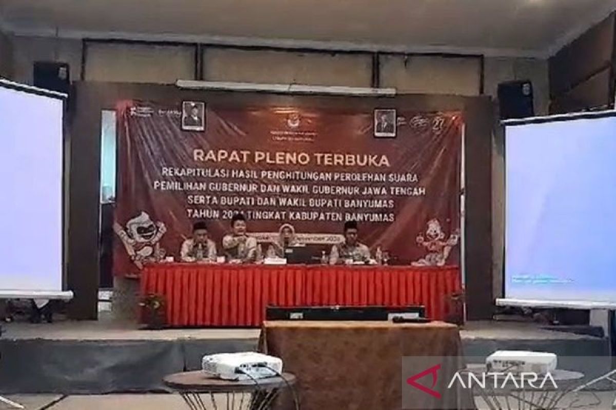 KPU Banyumas umumkan  hasil penghitungan perolehan suara pilkada