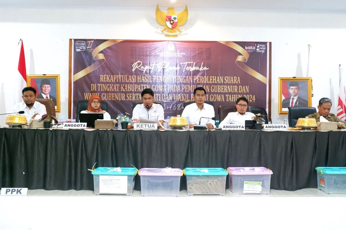 Hasil rekapitulasi KPU Gowa, Hati Damai unggul di 14 kecamatan