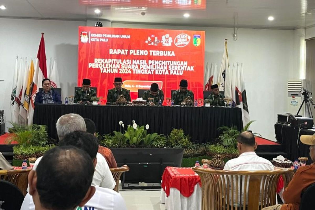 KPU Palu tetapkan rekapitulasi hasil penghitungan suara Pilkada 2024