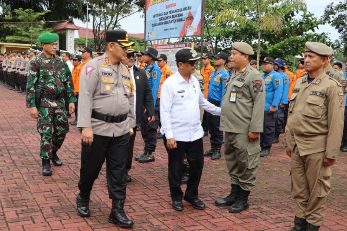 Polres Simalungun gelar apel gabungan siaga bencana