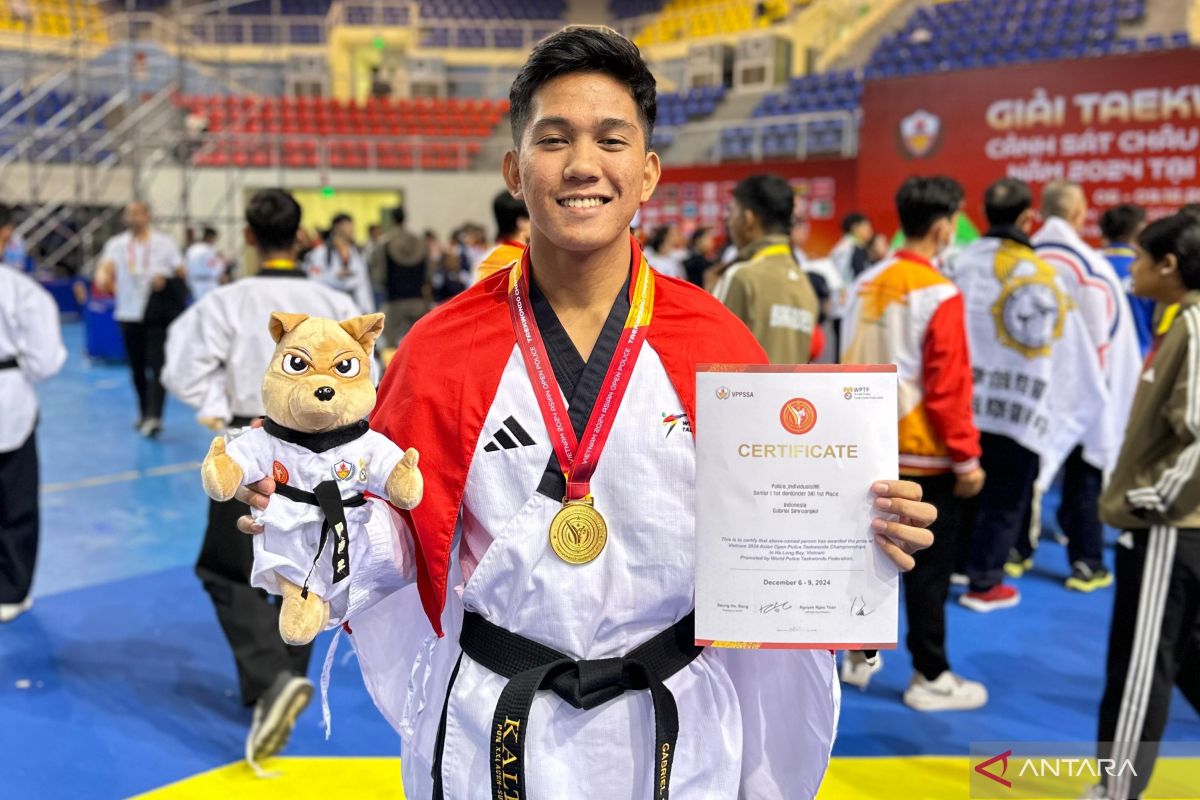 Personel Polres Kutim raih medali emas Asian Open Police Taekwondo