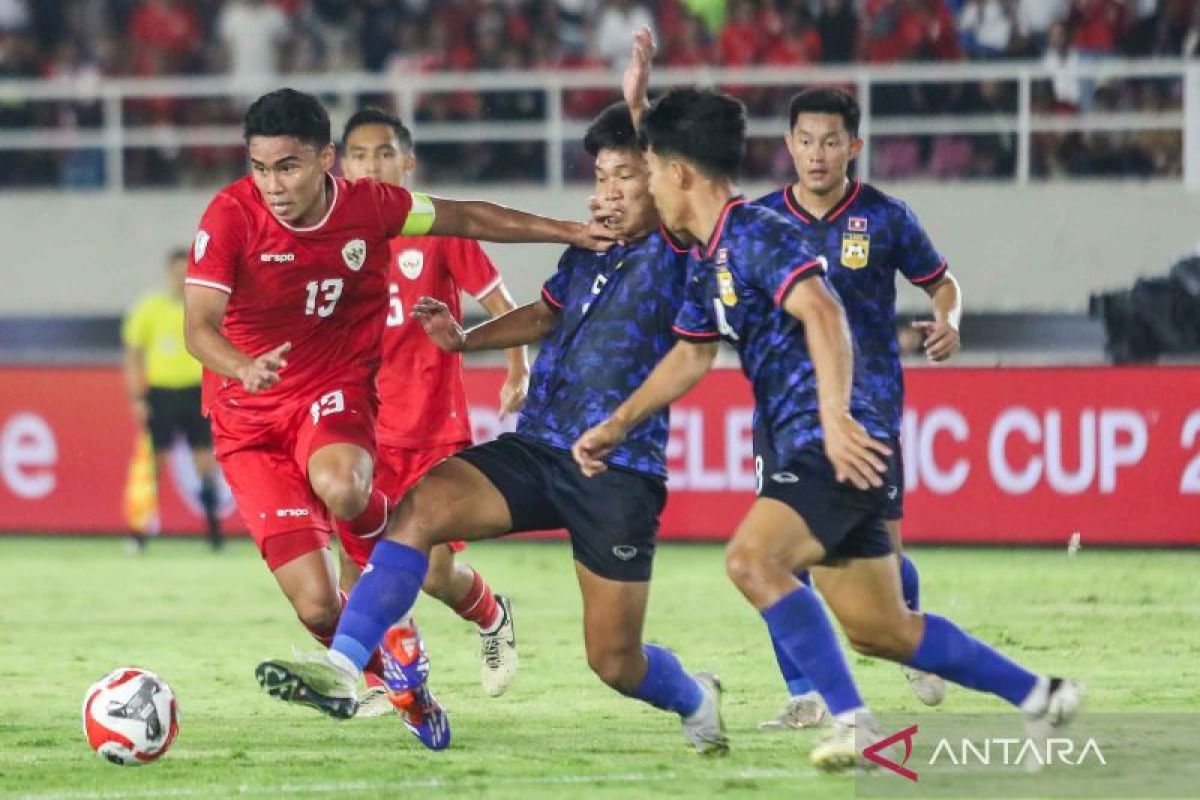 Laga Indonesia vs Laos berakhir imbang dengan skor 3-3