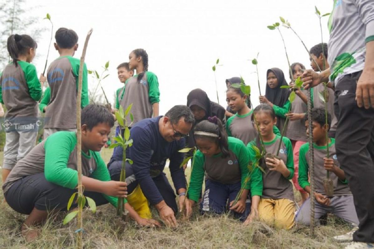 Insan timah - siswa Bangka tanam 3.000 mangrove dukung sekolah adiwiyata