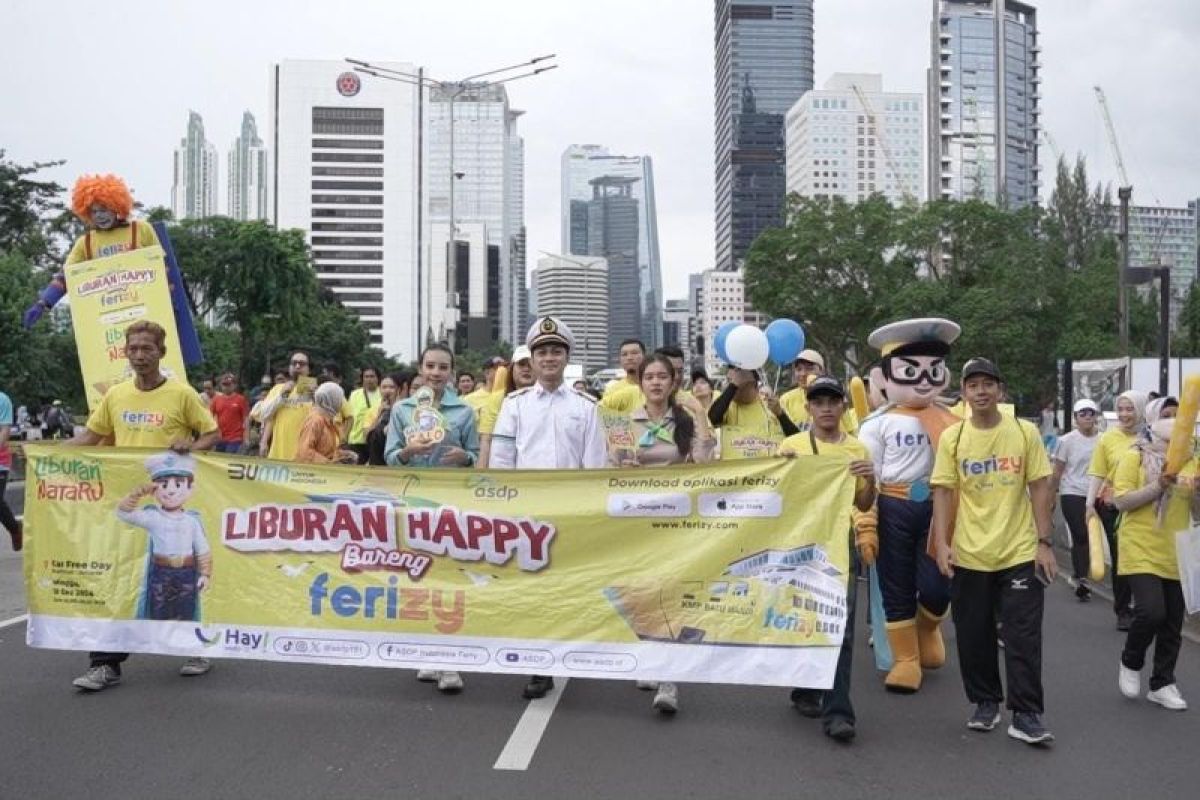 ASDP sosialisasi pembelian tiket ferry via online Ferizy di car free day