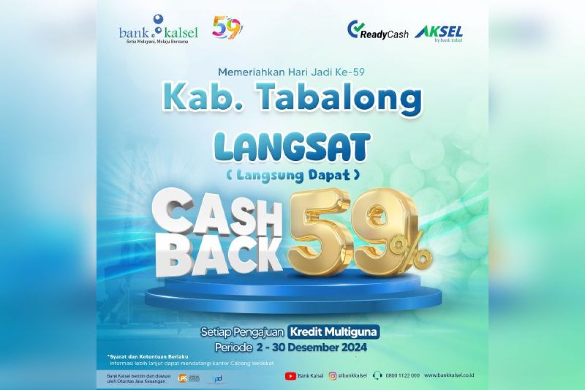 Bank Kalsel berikan Cashback Gila-gilaan hingga 59%, rayakan HUT ke 59 Tabalong