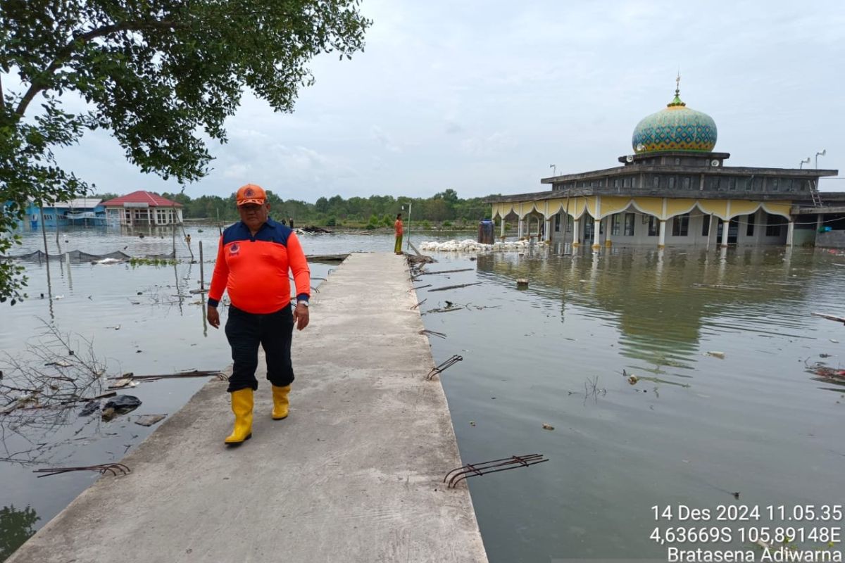 BNPB: Tanggul laut jebol di Tulang Bawang Lampung ditambal geobag