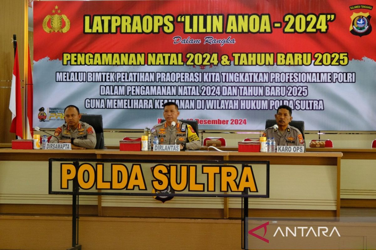 Polda Sultra gelar Latspraops Lilin Anoa 2024 pengamanan Nataru