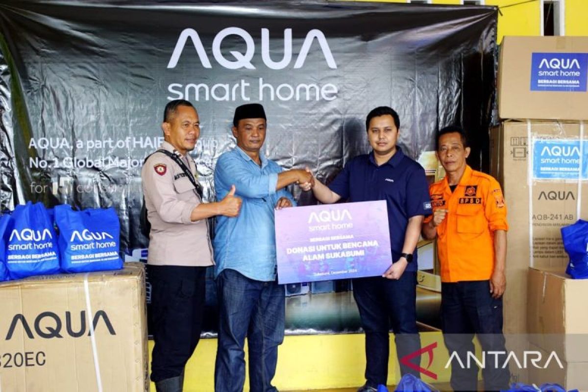 AQUA Elektronik berikan bantuan untuk penyintas bencana di Sukabumi