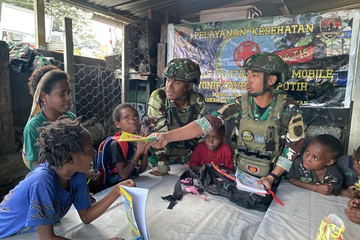 Satgas TNI di Papua beri wawasan kebangsaan untuk anak-anak Ilaga