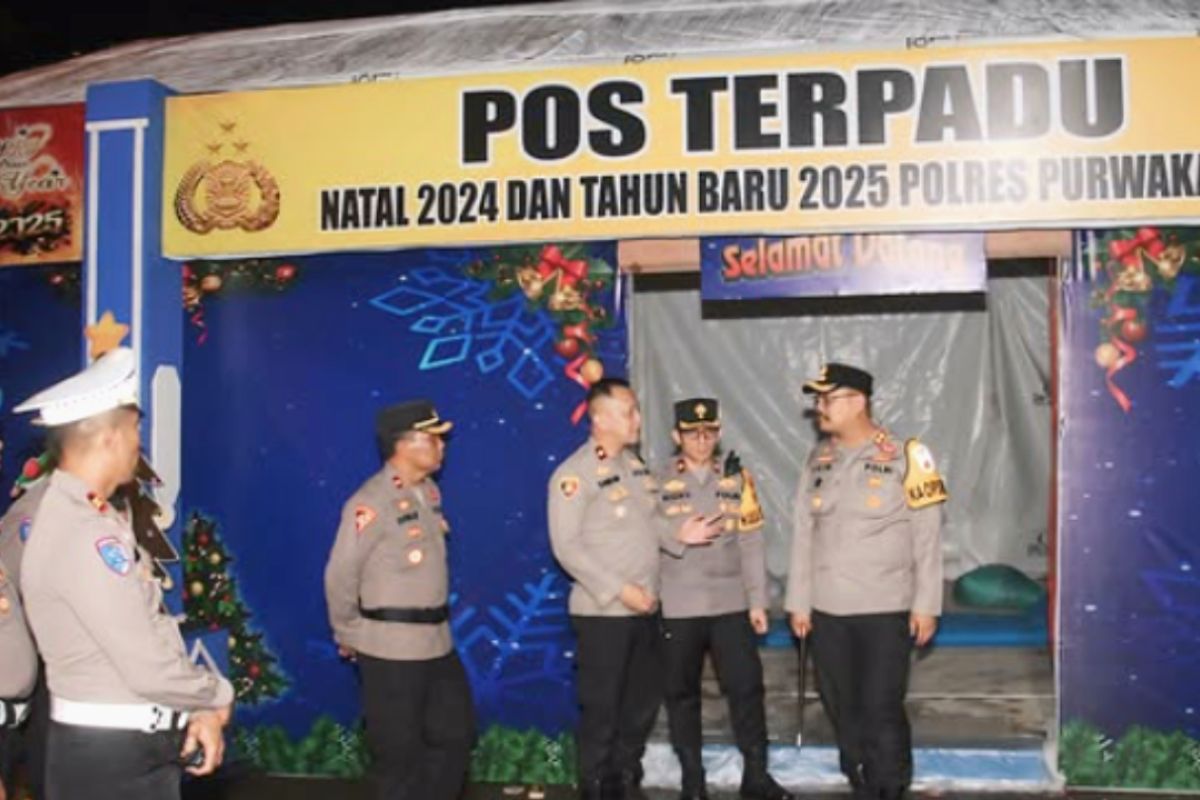 Polres Purwakarta dirikan puluhan pos pengamanan Natal dan tahun baru di sejumlah titik