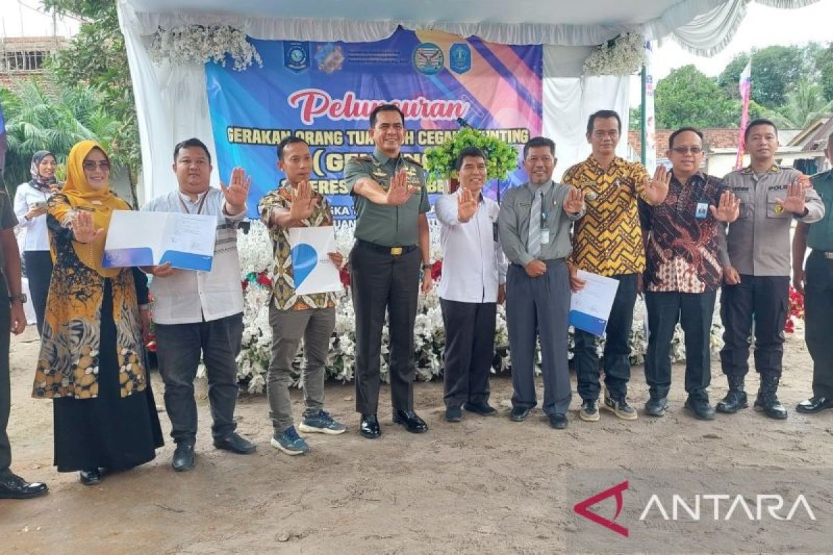 BKKBN Babel Bersama TNI dan Mitra Serahkan Bantuan Air Bersih Untuk Keluarga Beresiko Stunting