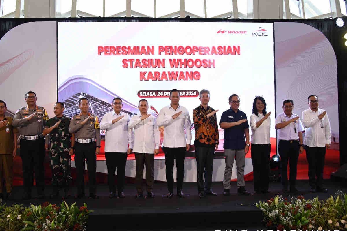 Menko Infra dan Menhub resmikan Stasiun Kereta Cepat Karawang-Jabar