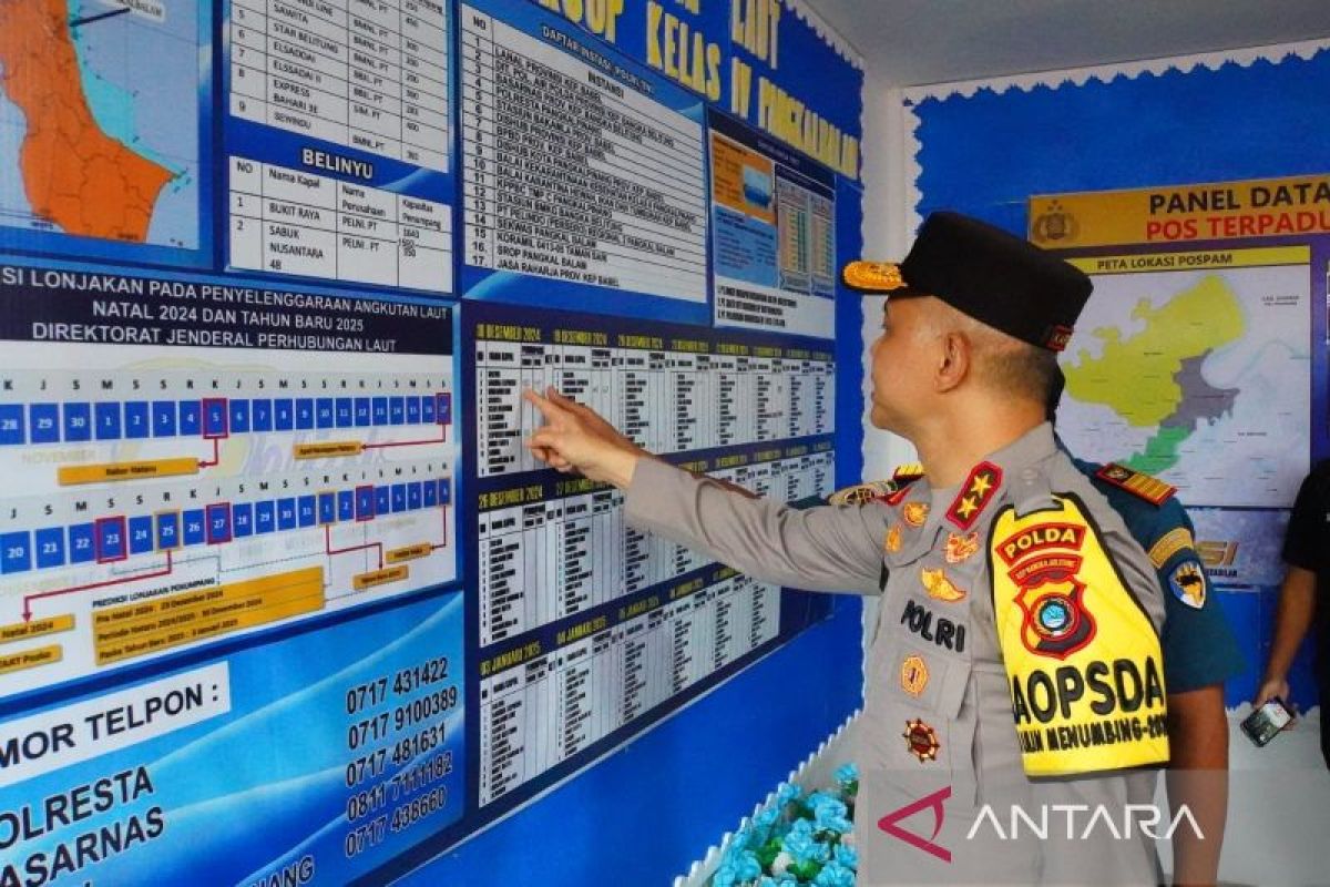 Kapolda Babel cek pos pelayanan bandara dan pelabuhan pastikan pelayanan aman dan lancar jelang Nataru