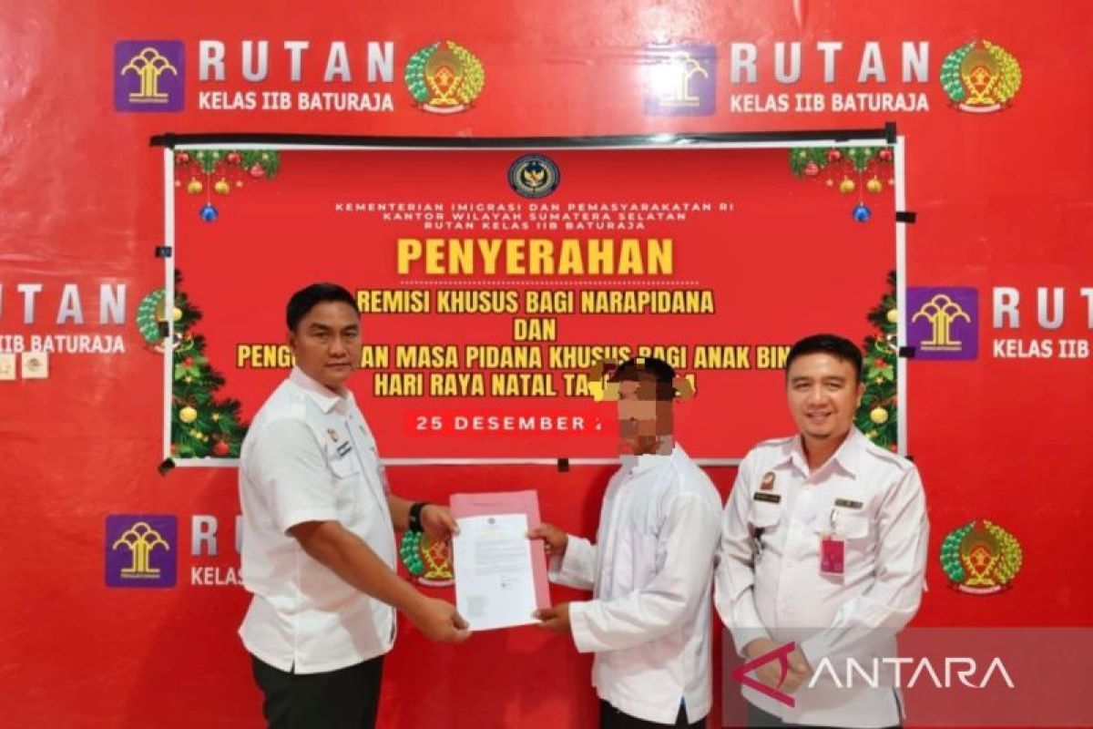 Seorang warga binaan Rutan Baturaja-Sumsel peroleh remisi Natal 2024