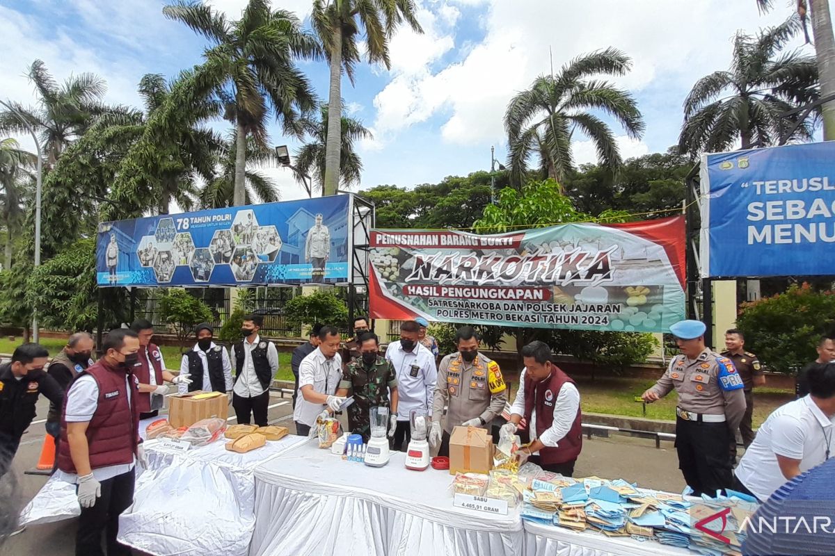 Polres Bekasi musnahkan barang bukti narkotika cegah kasus peredaran saat akhir tahun