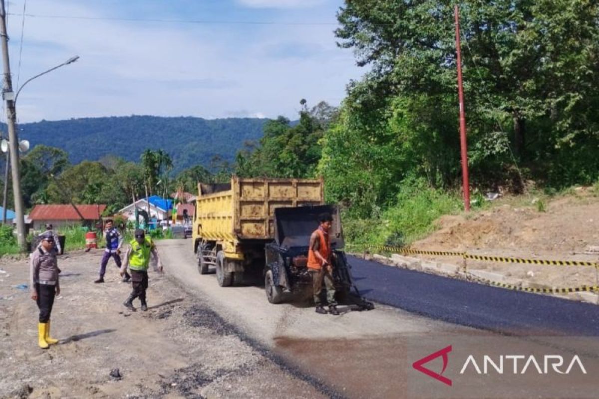 Dipastikan lancar, ruas jalan  Batu Jomba di Sipirok   sudah hotmix