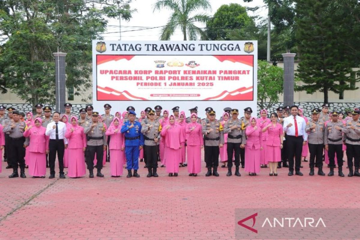 46 Personel Polres Kutim naik pangkat