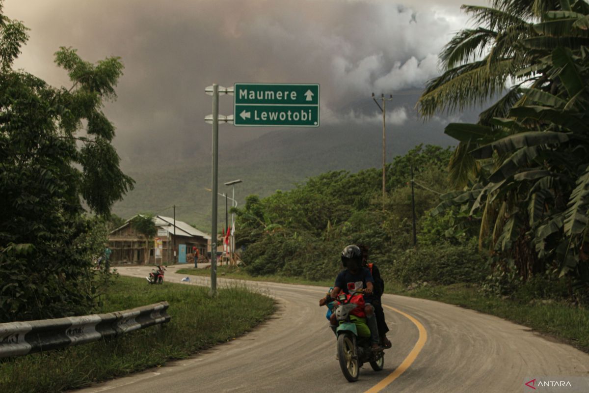 Gunung Lewotobi laki-laki kembali erupsi