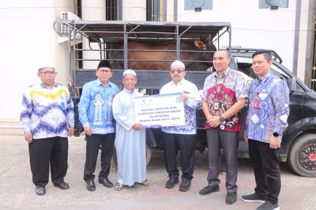 Pemkab Banjar serahkan bantuan dua ekor sapi dukung haul Guru Sekumpul