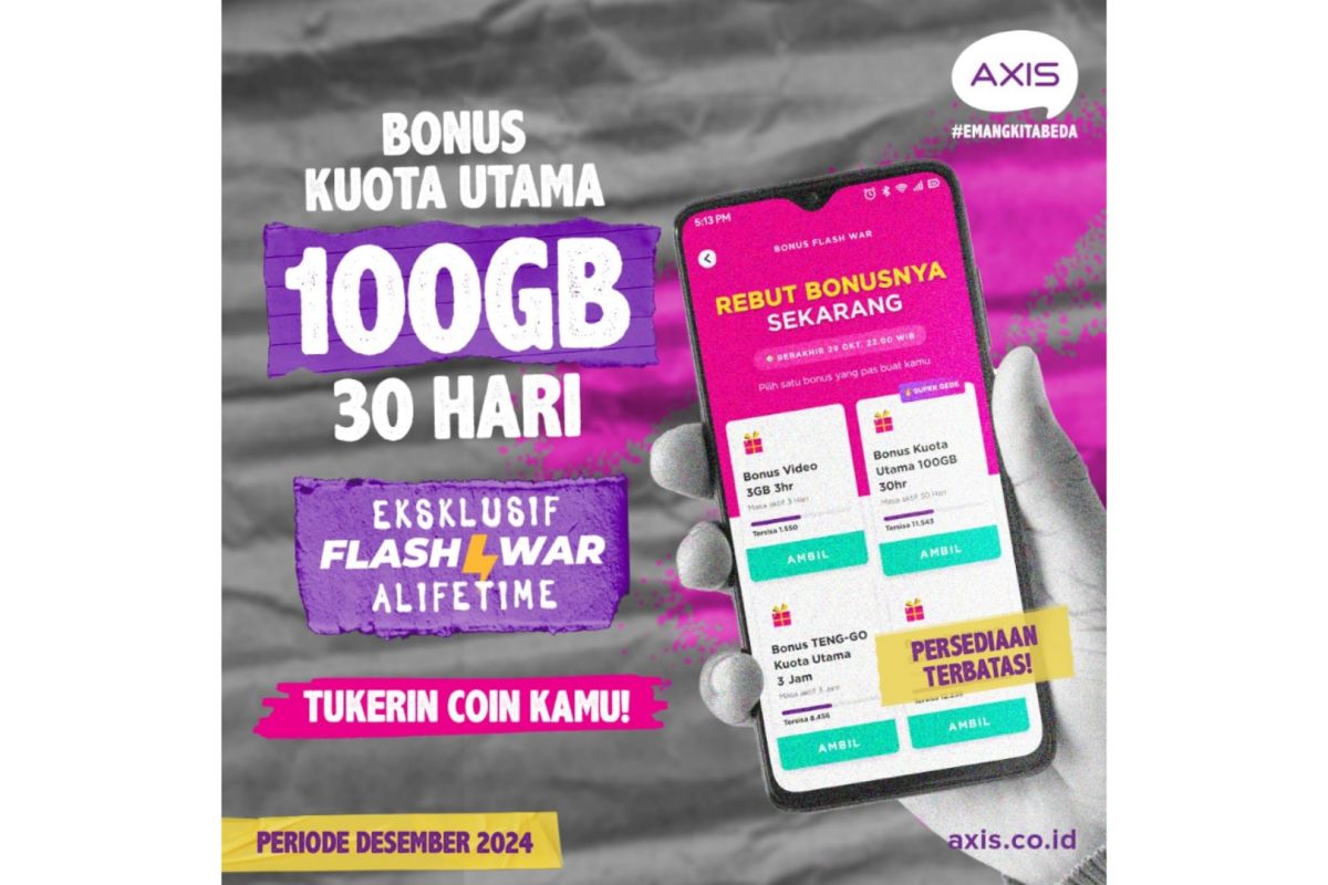 Nikmati kuota melimpah, flash sale dan promo seru AXIS untuk Nataru