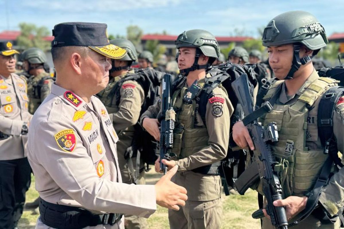 104 personel Brimob Polda Sulteng kembali dari Papua