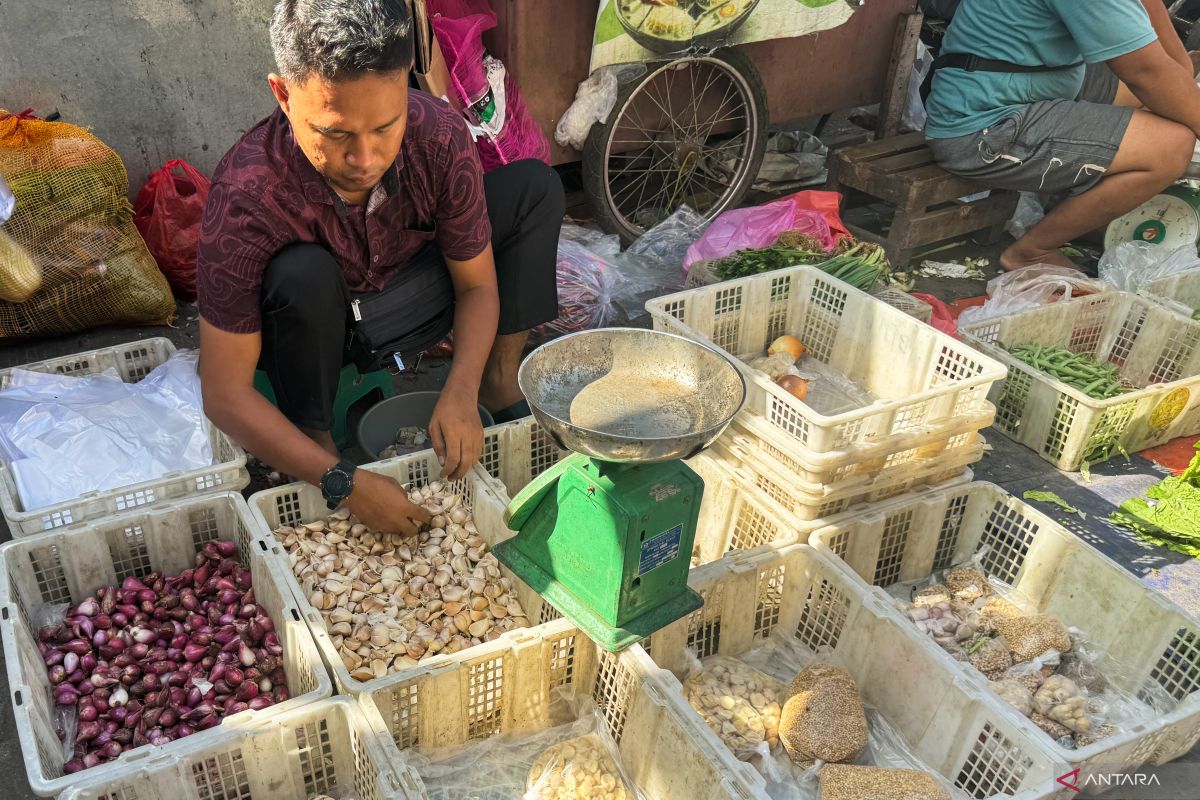 Harga pangan hari ini, bawang putih Rp42.450/kg-cabai rawit Rp64.490 /kg