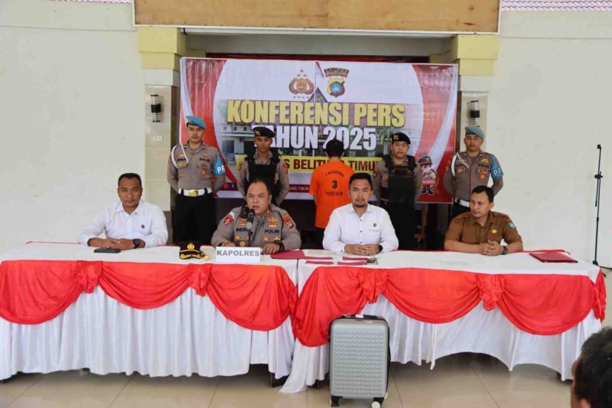 Polres Beltim gelar konferensi pers kasus penyekapan ibu dan bayi