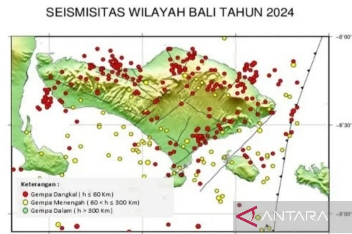 BBMKG catat 582 gempa guncang Bali selama 2024