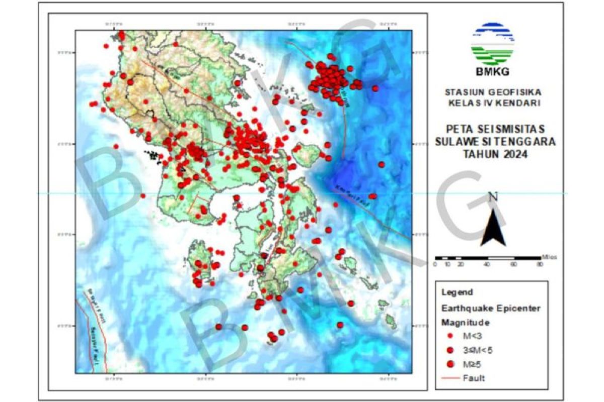 Tahun 2024, BMKG petakan Enam Zona Aktif Gempa bumi di wilayah Sulawesi Tenggara