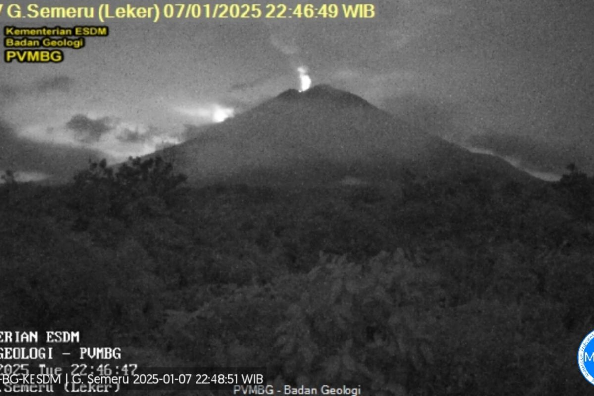 Gunung Semeru terus tunjukkan aktivitasnya hingga Rabu dini hari