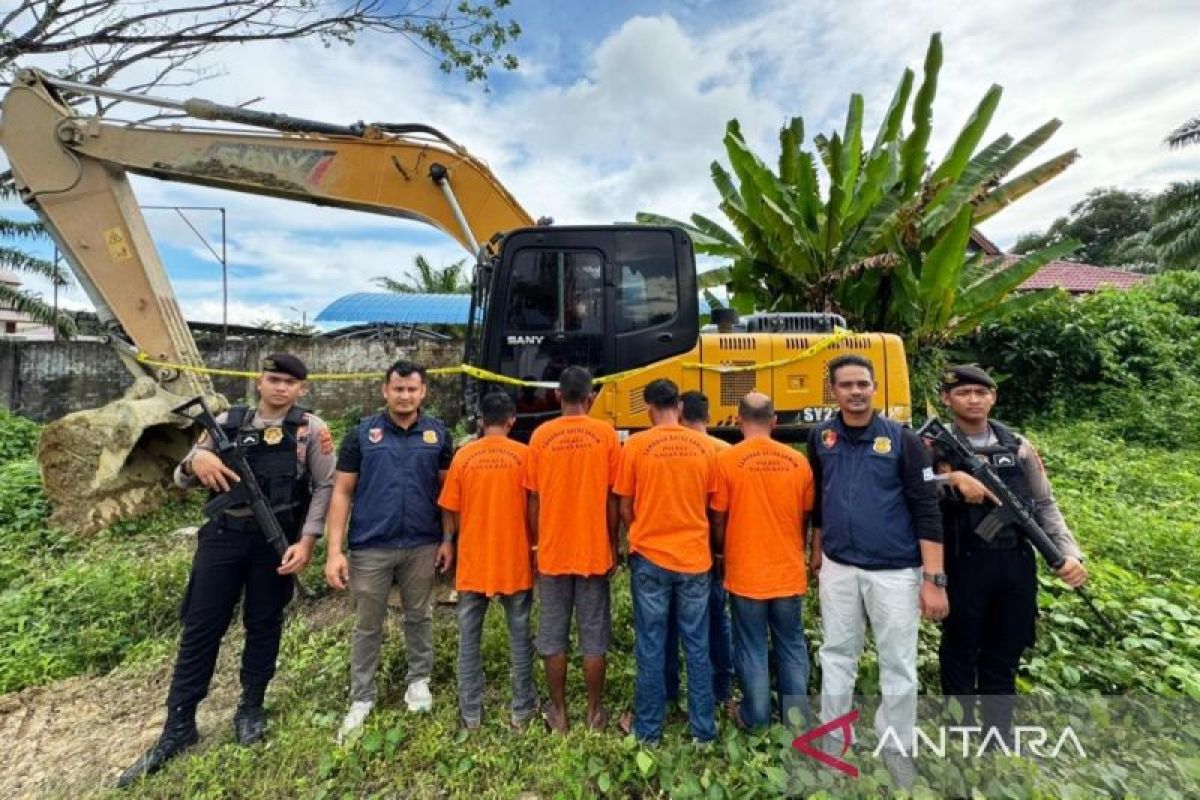 Polres Nagan Raya tangkap lima penambang emas ilegal