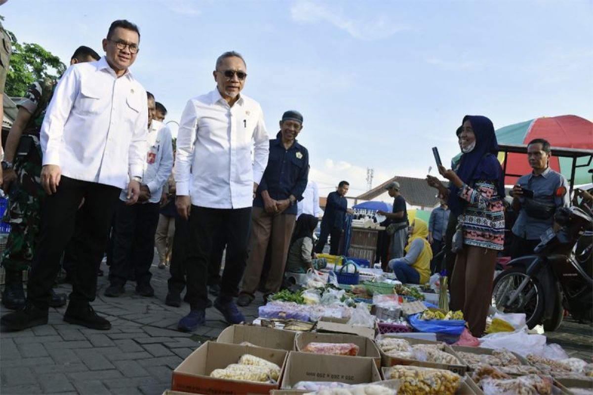 Menko Pangan, Mendag tinjau pasar Sidoarjo pastikan bahan pokok aman