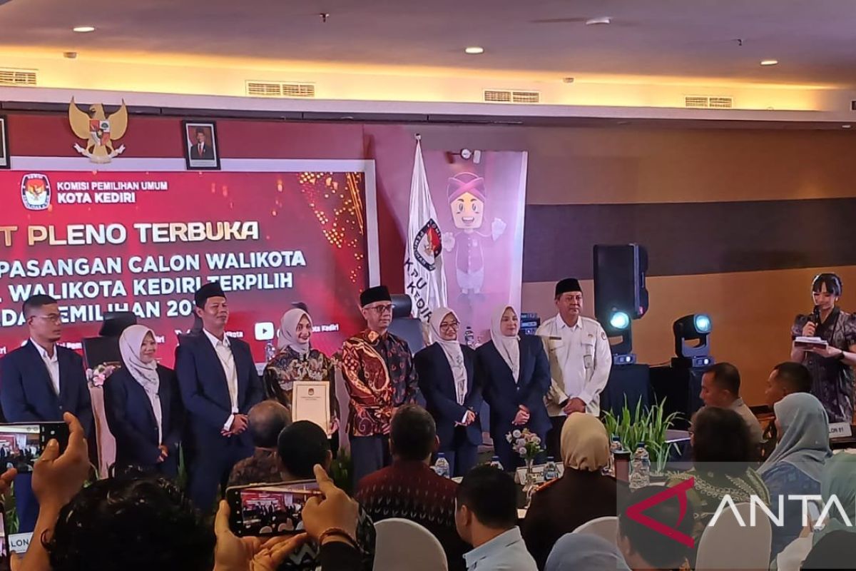 KPU Kediri tetapkan pasangan calon terpilih Pilkada 2024