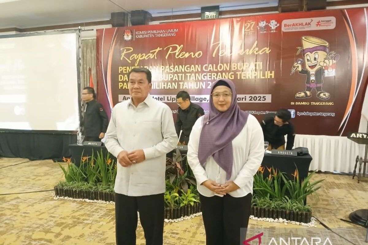 Maesyal-Intan ditetapkan jadi pemenang Pilkada Kabupaten Tangerang